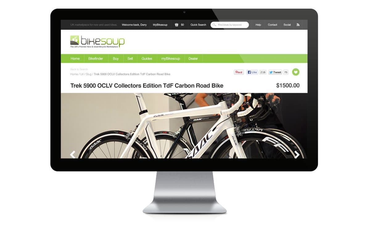 Bikesoup — responsive set, mobile · tablet · desktop