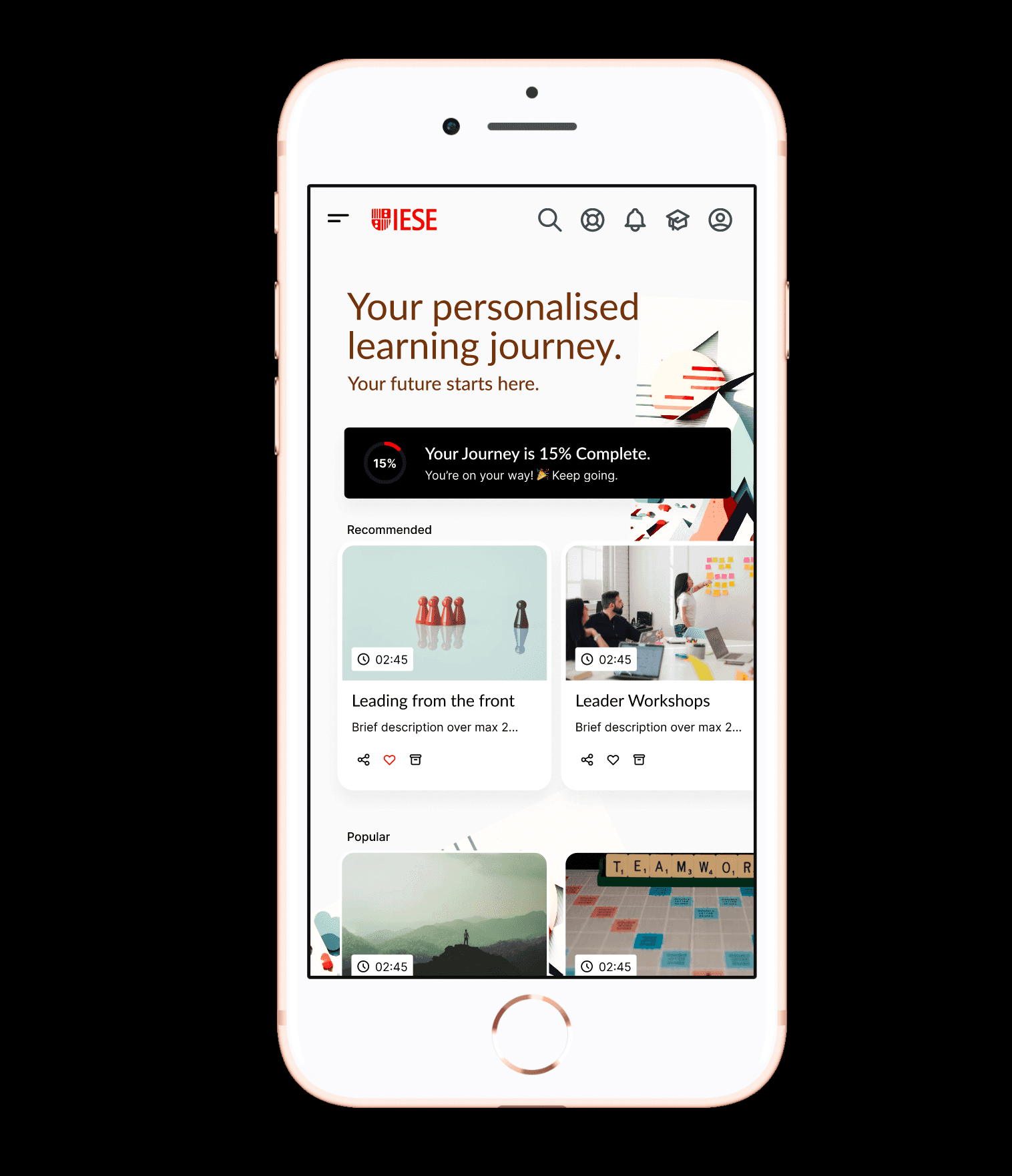 IESE — personalised learning experience, working prototype