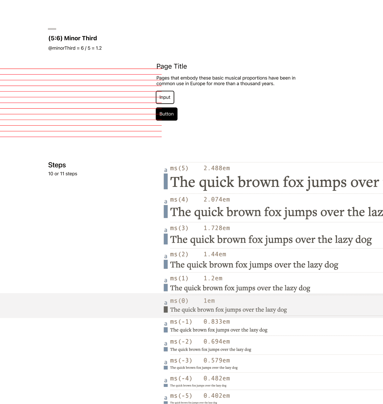 Honey UI — modular scaling system showing type sizes, spacing scale, and grid relationships