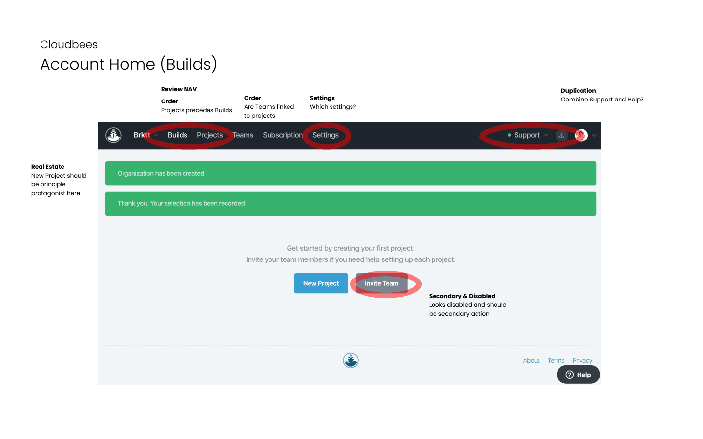 Codeship — current build configuration screen