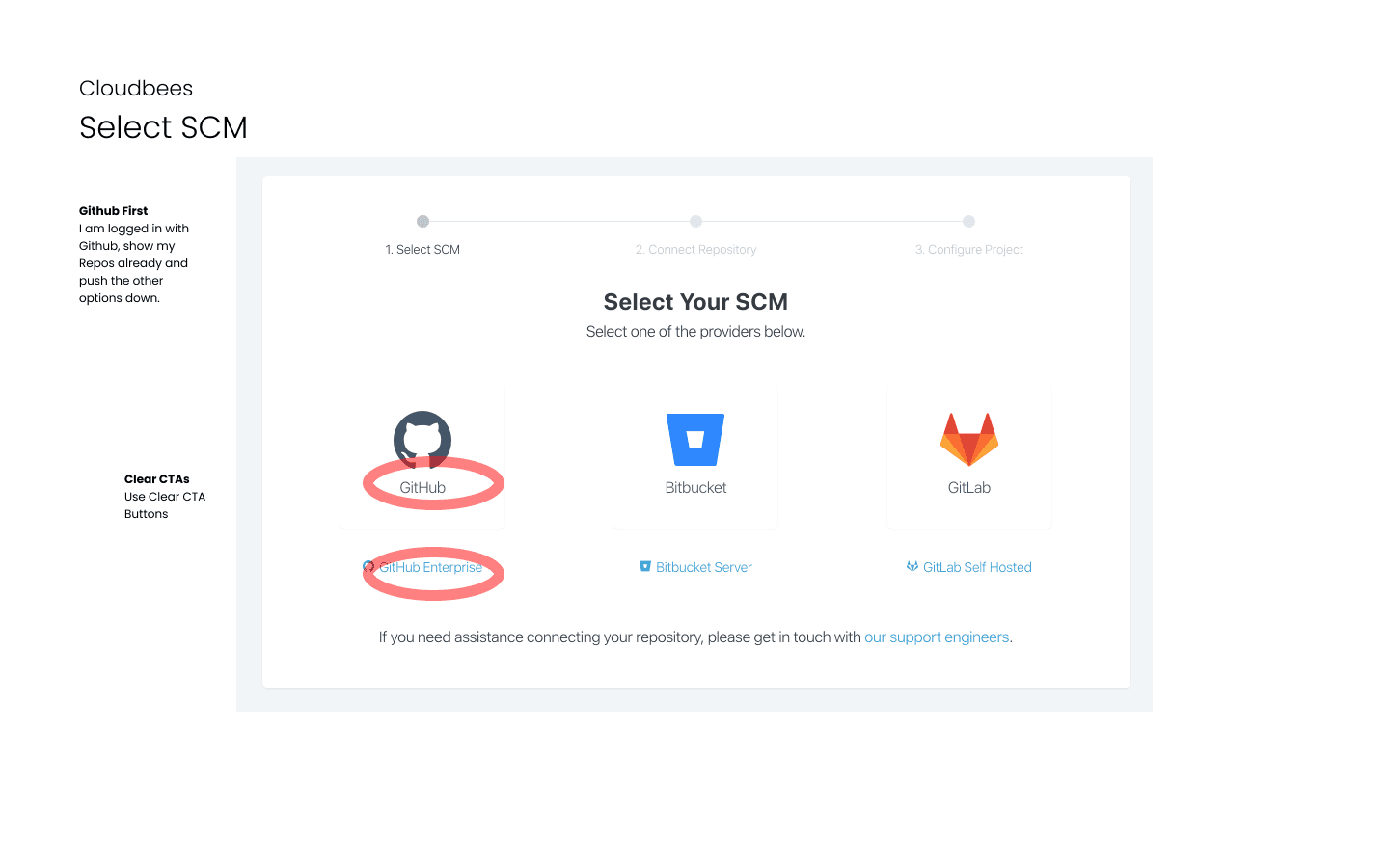 Codeship — current connect flow, step 2