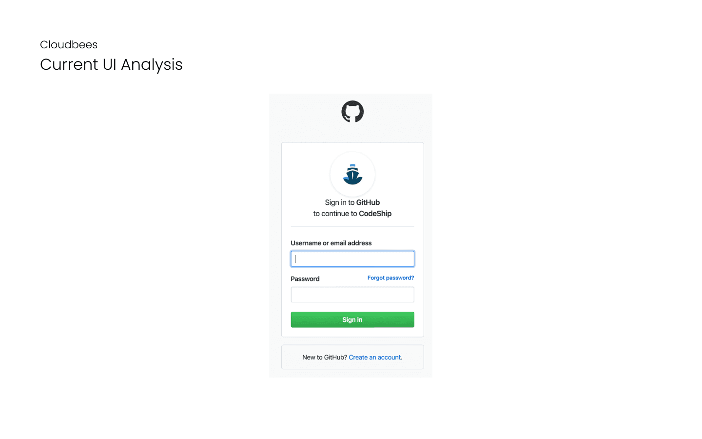 Codeship — current connect screen