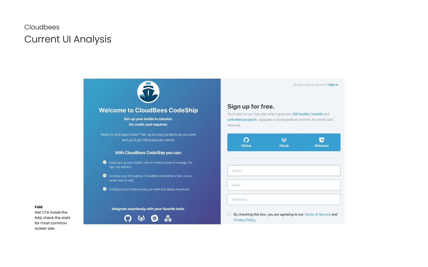 Codeship — current signup screen