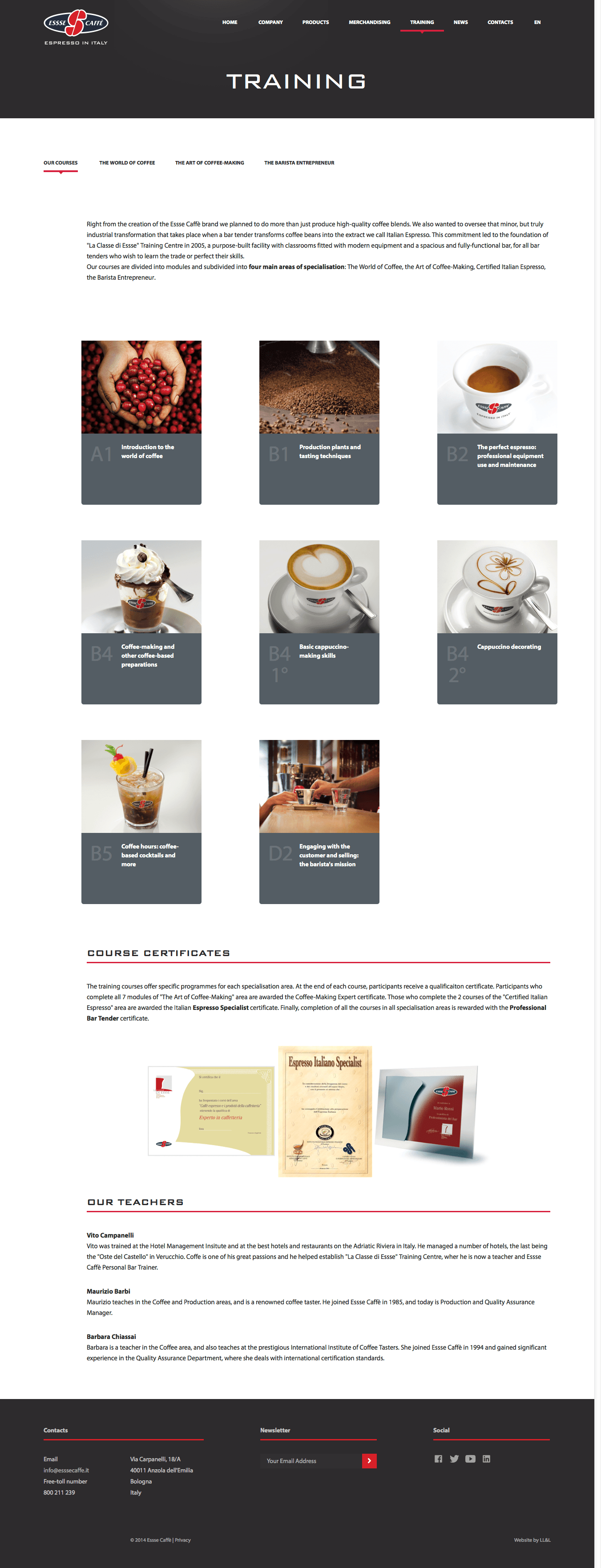 Essse Caffè academy — specialisation courses