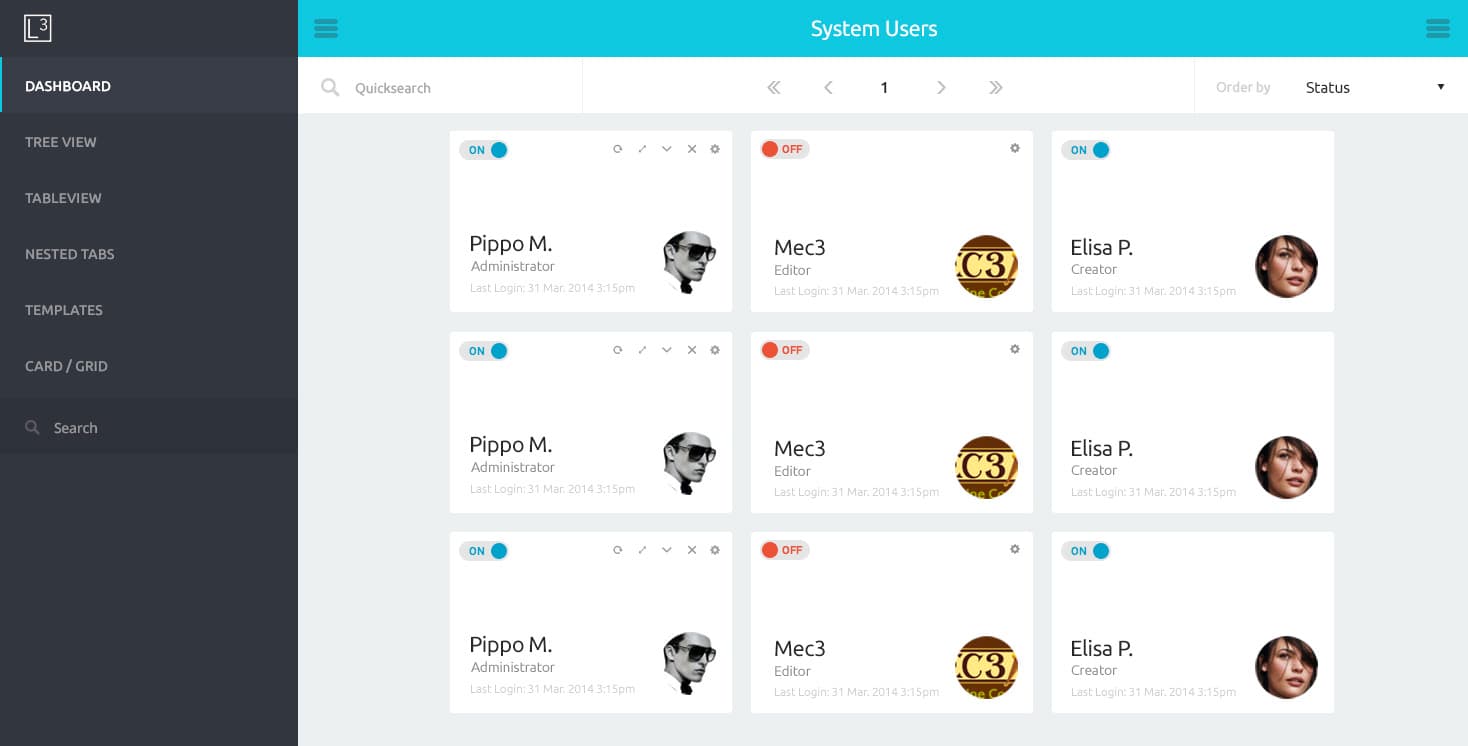 L3 — users card view