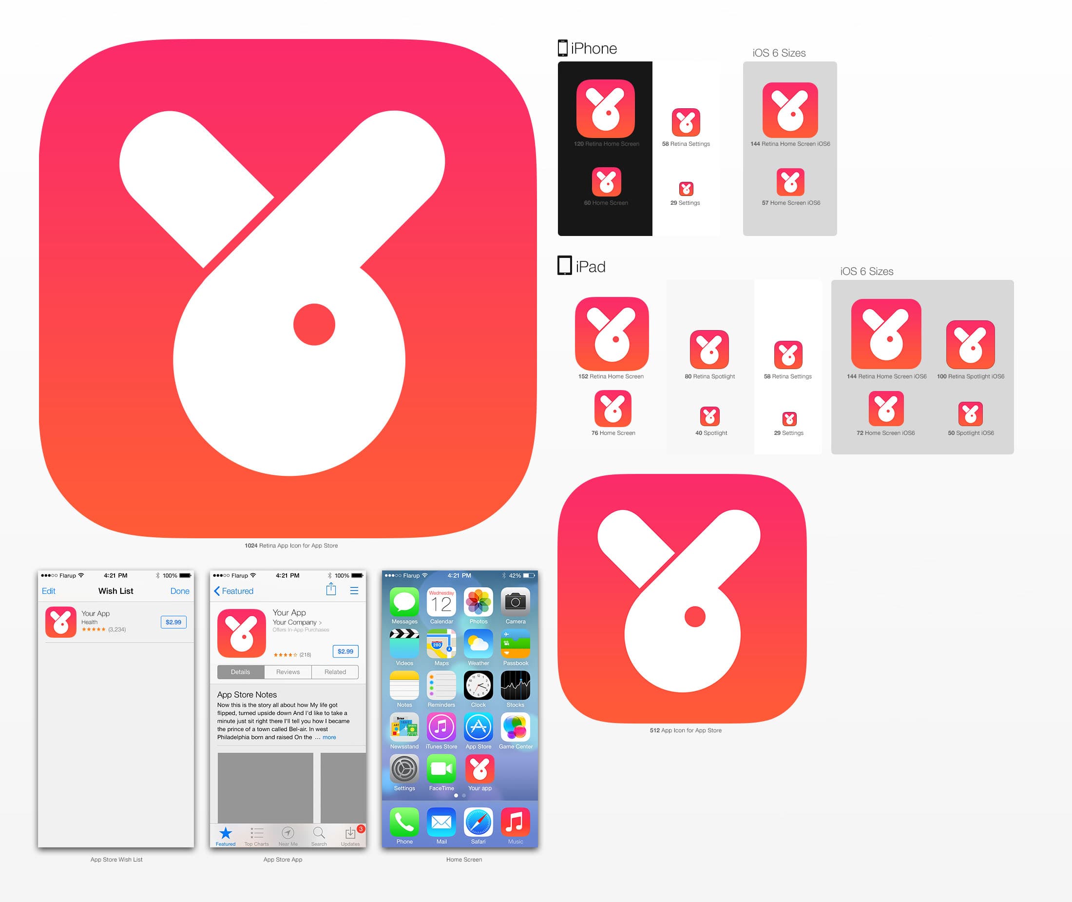 Lean Themes — App Store mock with brand identity