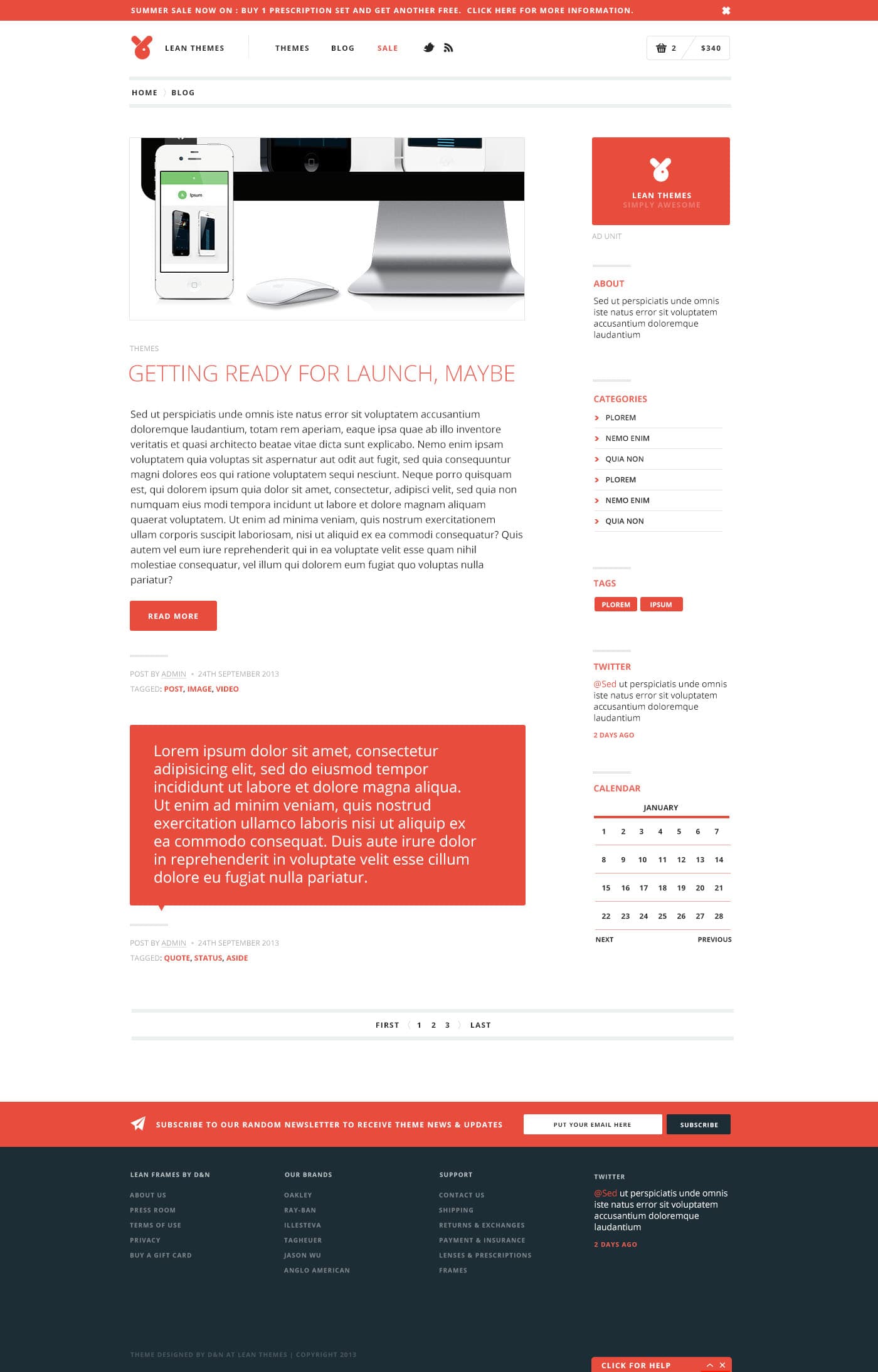 LeanWP theme — blog index