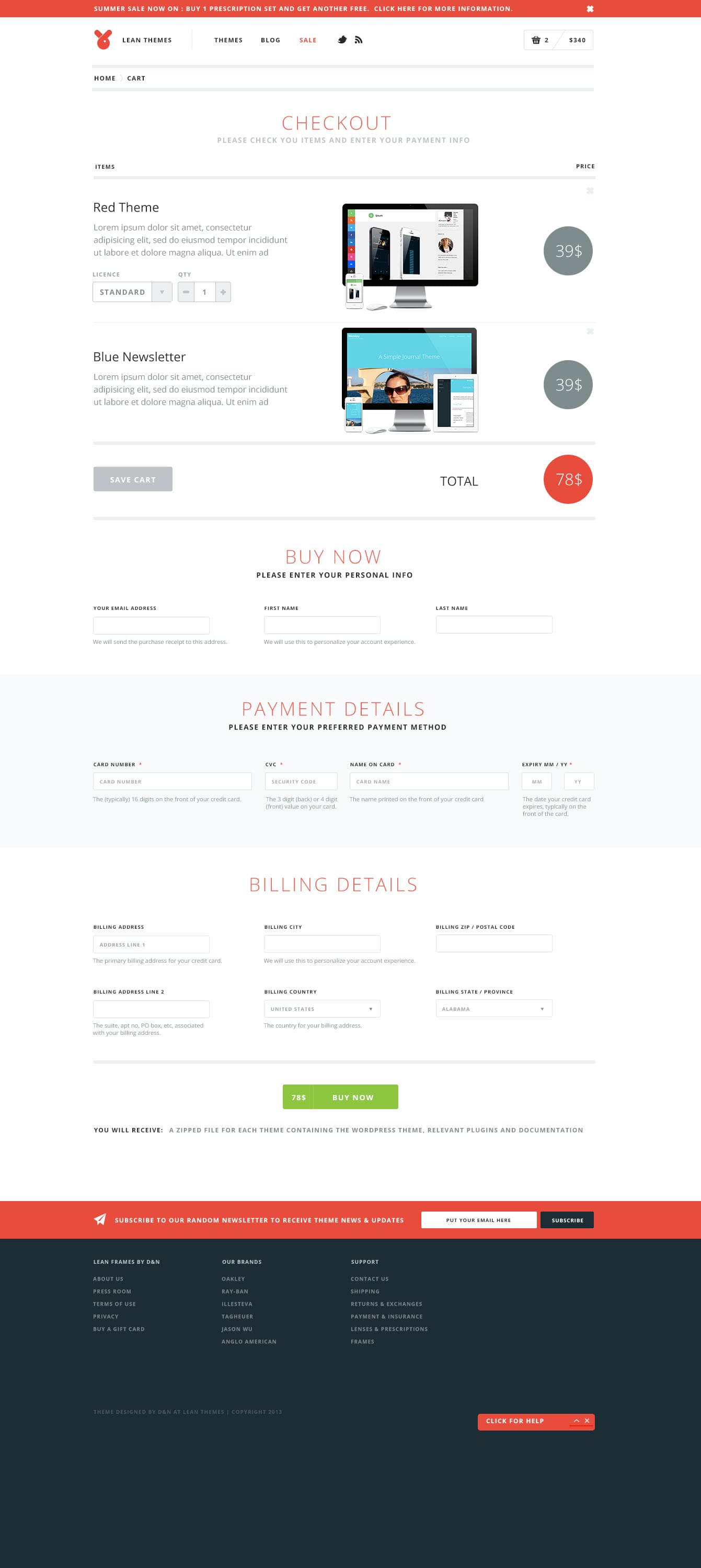 LeanWP theme — shop cart