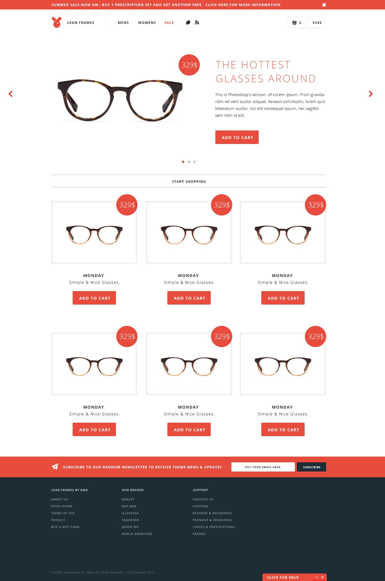 LeanWP theme — shop homepage