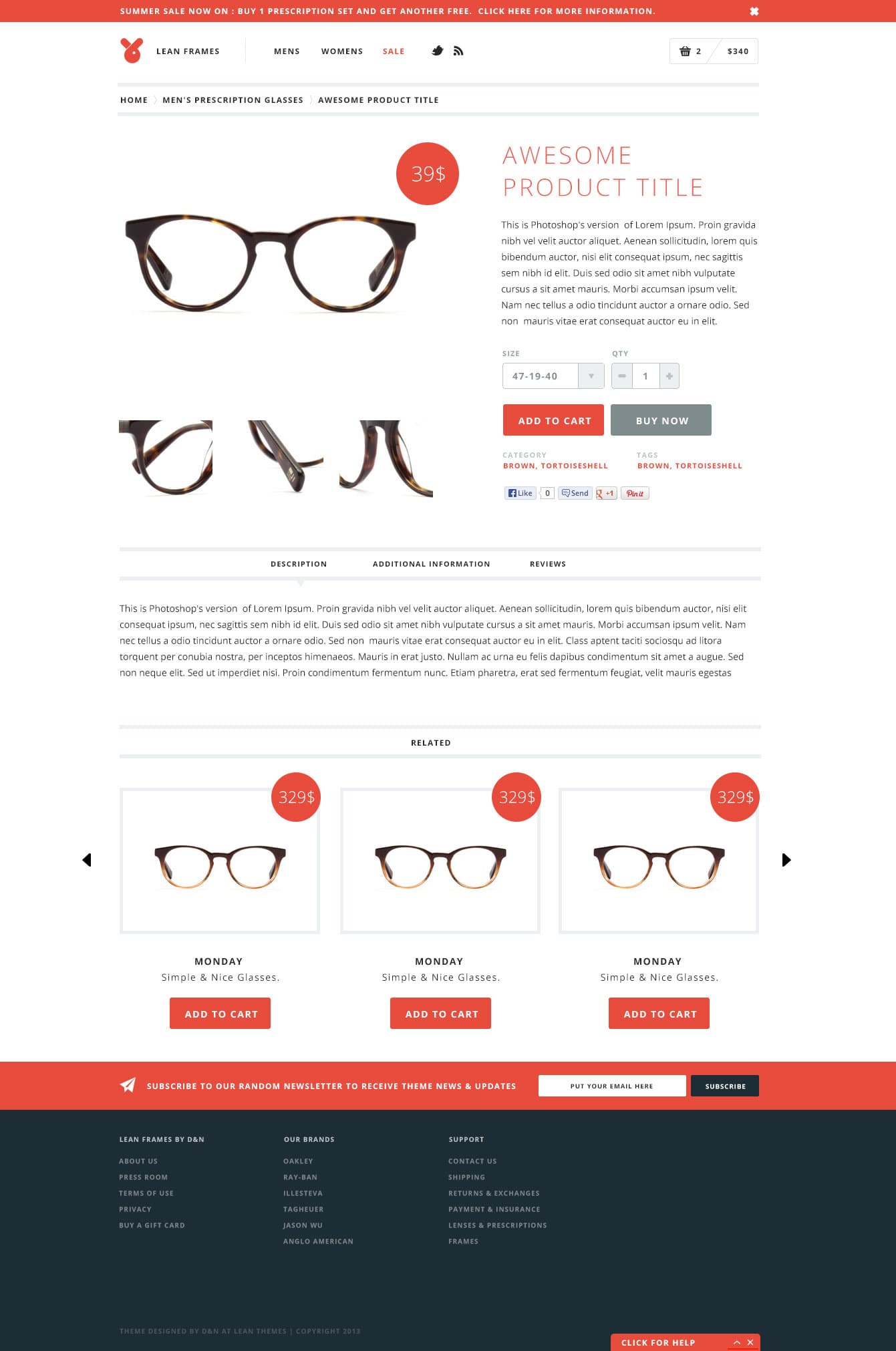LeanWP theme — shop product page