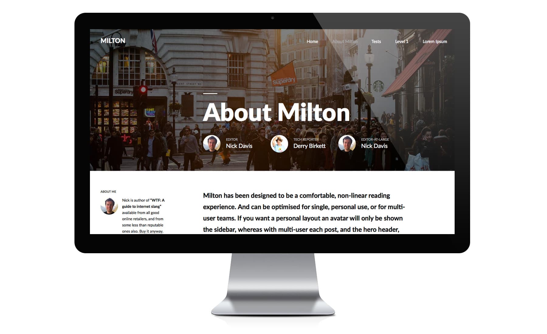 Milton — desktop layout