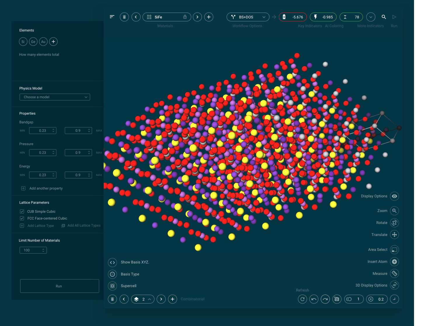 Exabyte / Mat3ra — material science simulation platform with 3D molecular visualisation