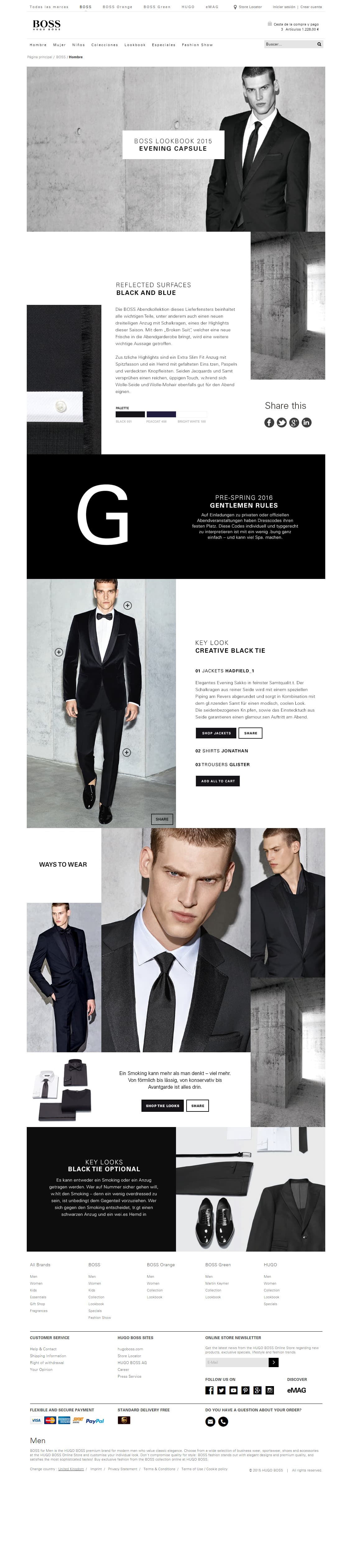 Hugo Boss menswear lookbook — full art-directed page