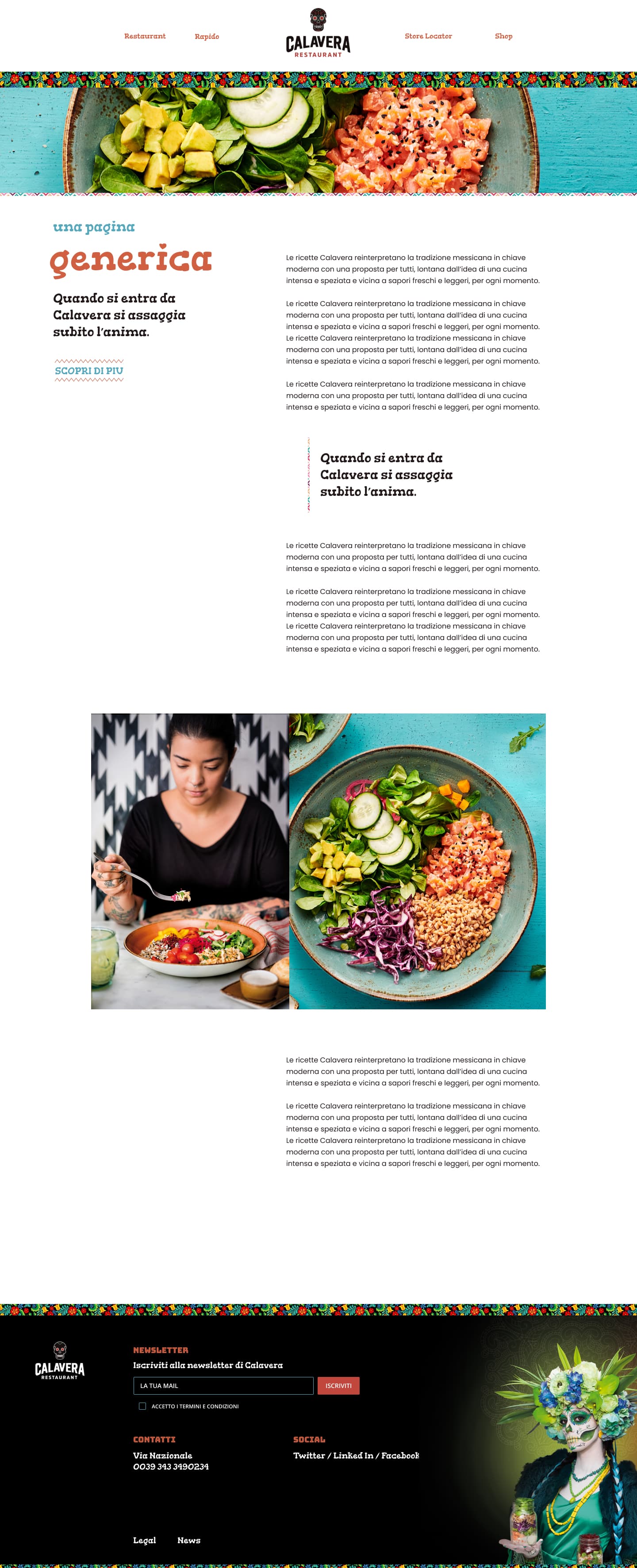 Calavera generic page — light variant