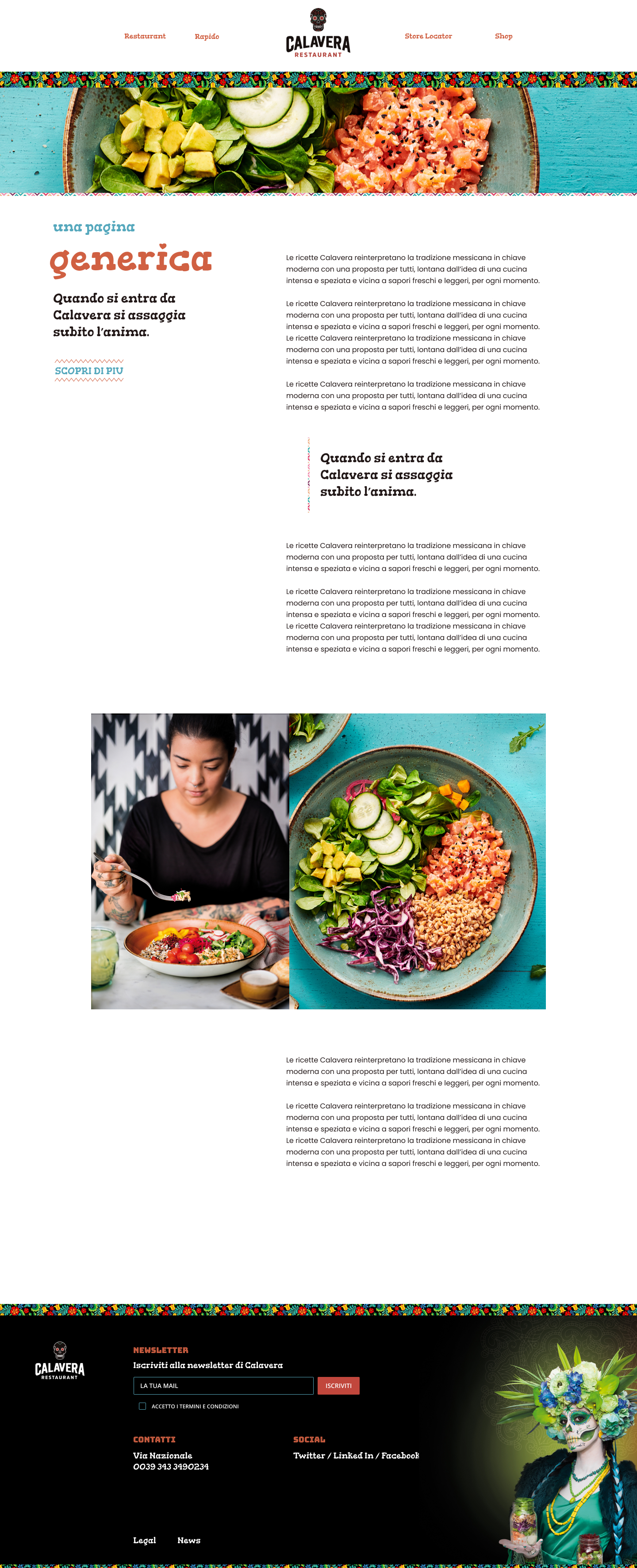Calavera generic page — light variant