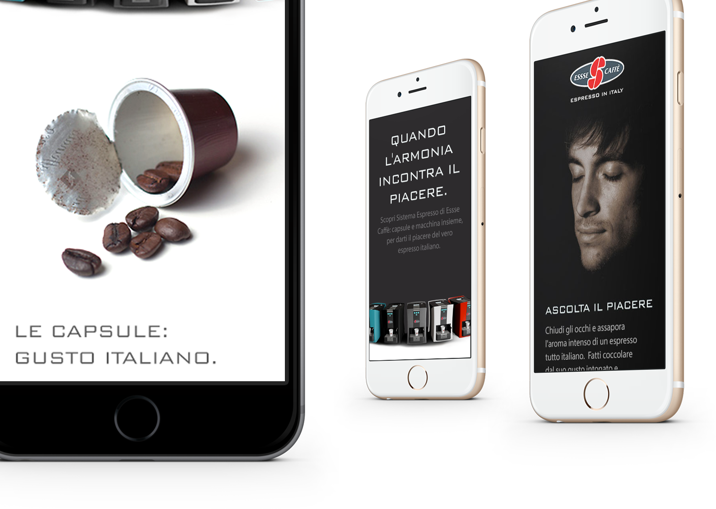 Essse Caffè site on mobile