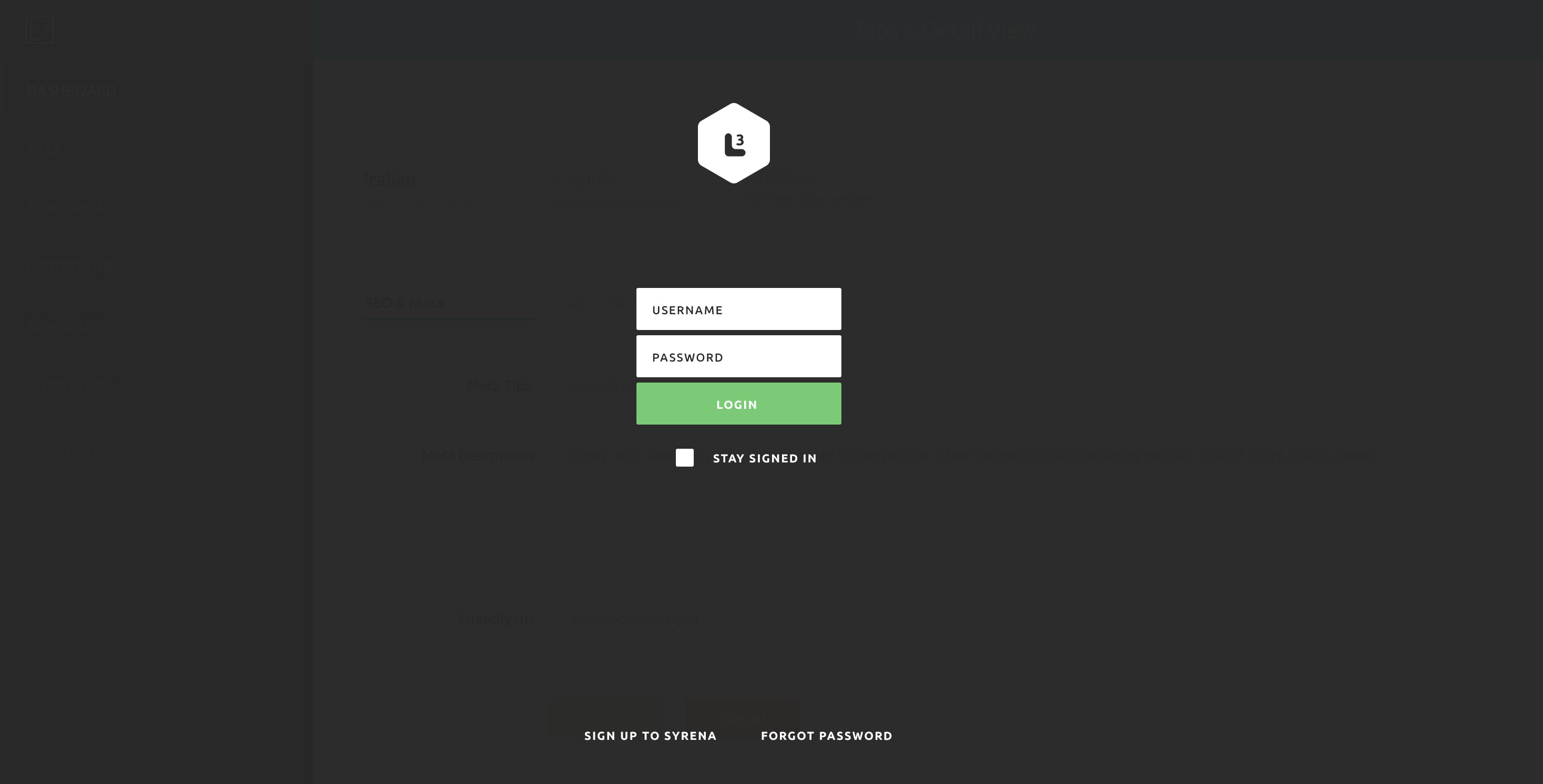 L3 — login screen