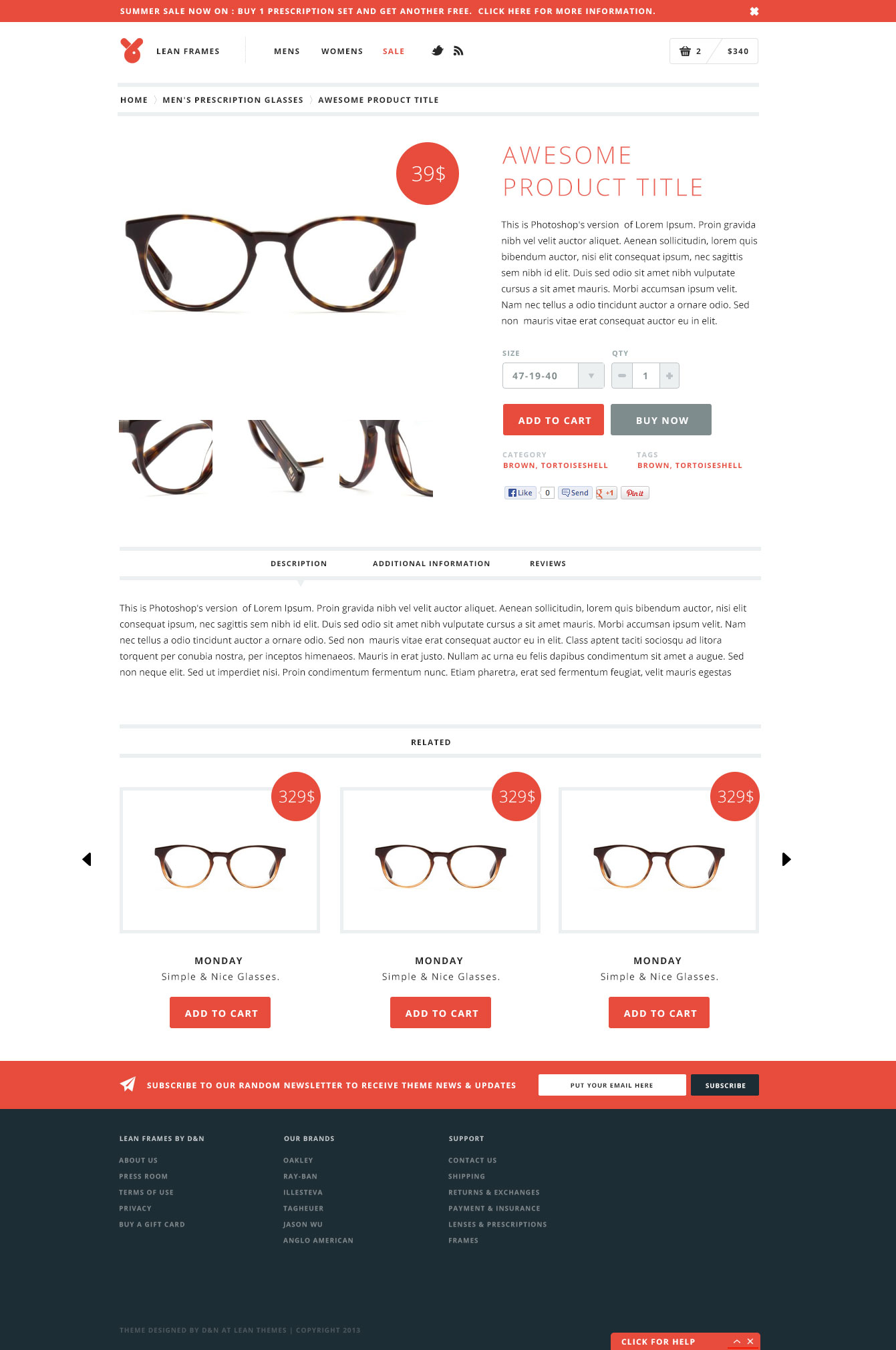 LeanWP theme — shop product page